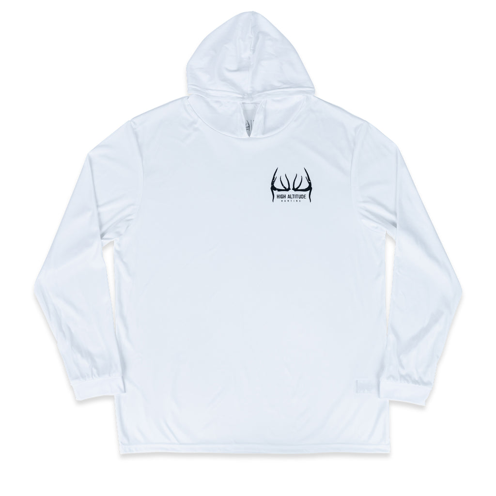 Distressed Performance Hooded Long Sleeve